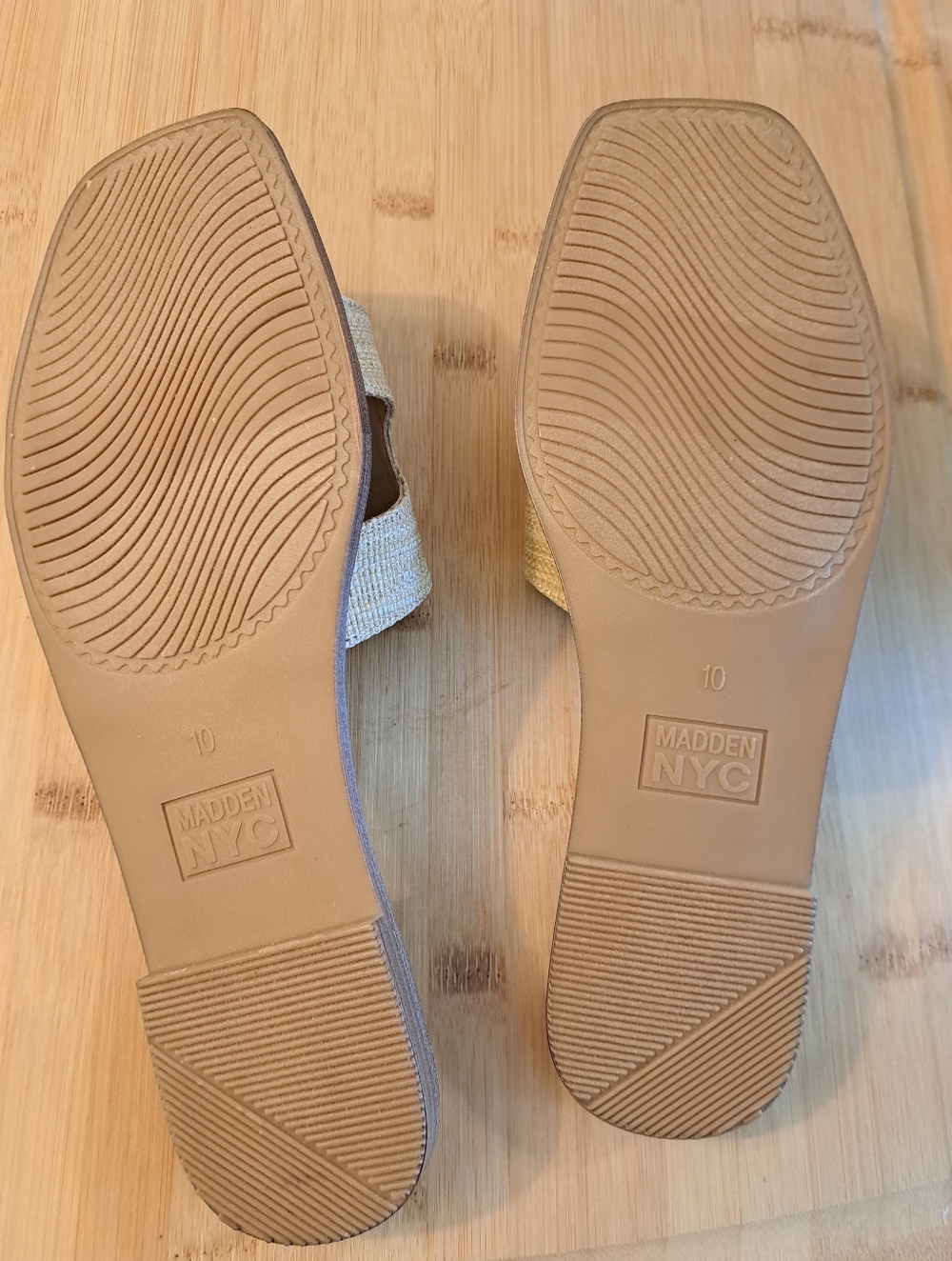 Madden NYC H-Band Style Sandal Slides In 'Raffia', Sz 10, NWOT - Picture 9 of 13